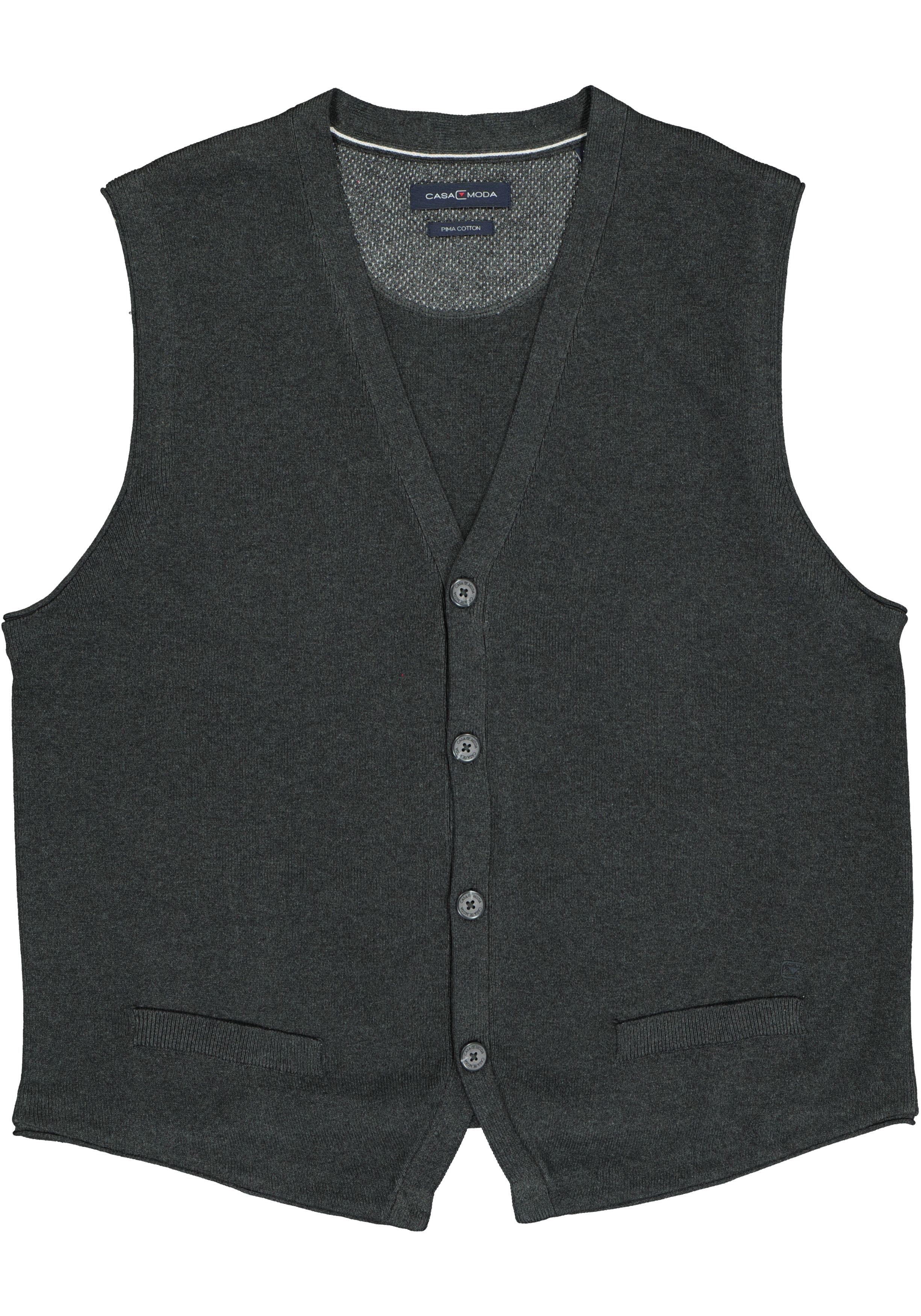CASA MODA mouwloos heren vest katoen, antraciet