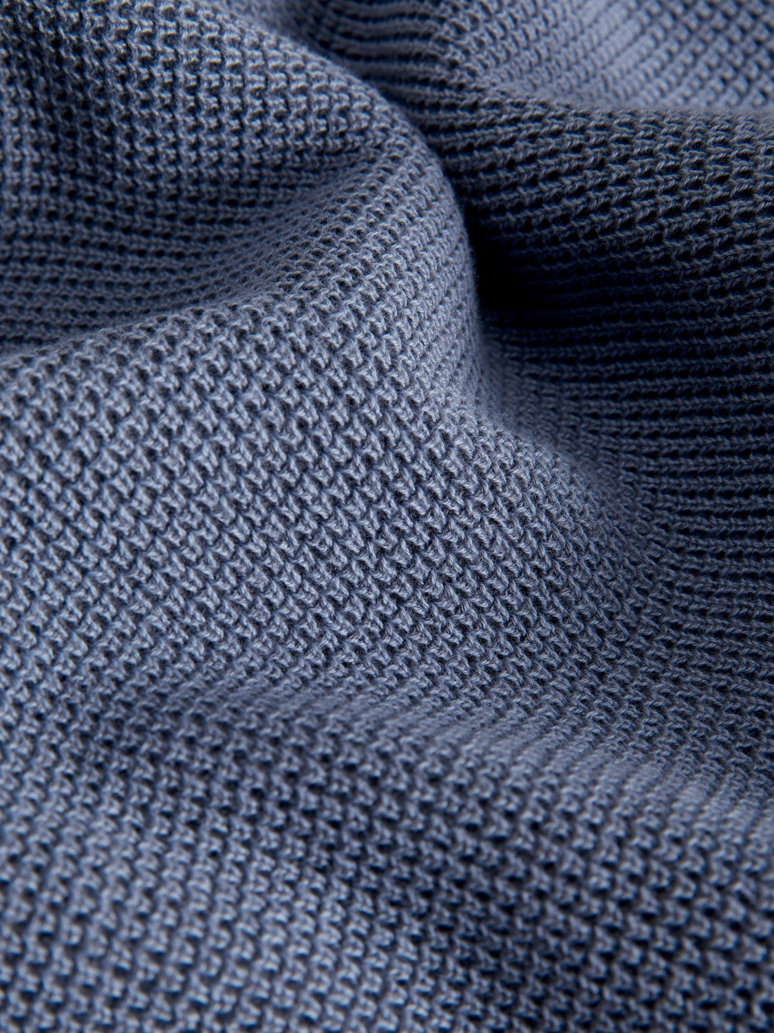 JACK & JONES Bani knit split neck slim fit, heren polo katoen met polo kraag, lichtblauw samen met blauw