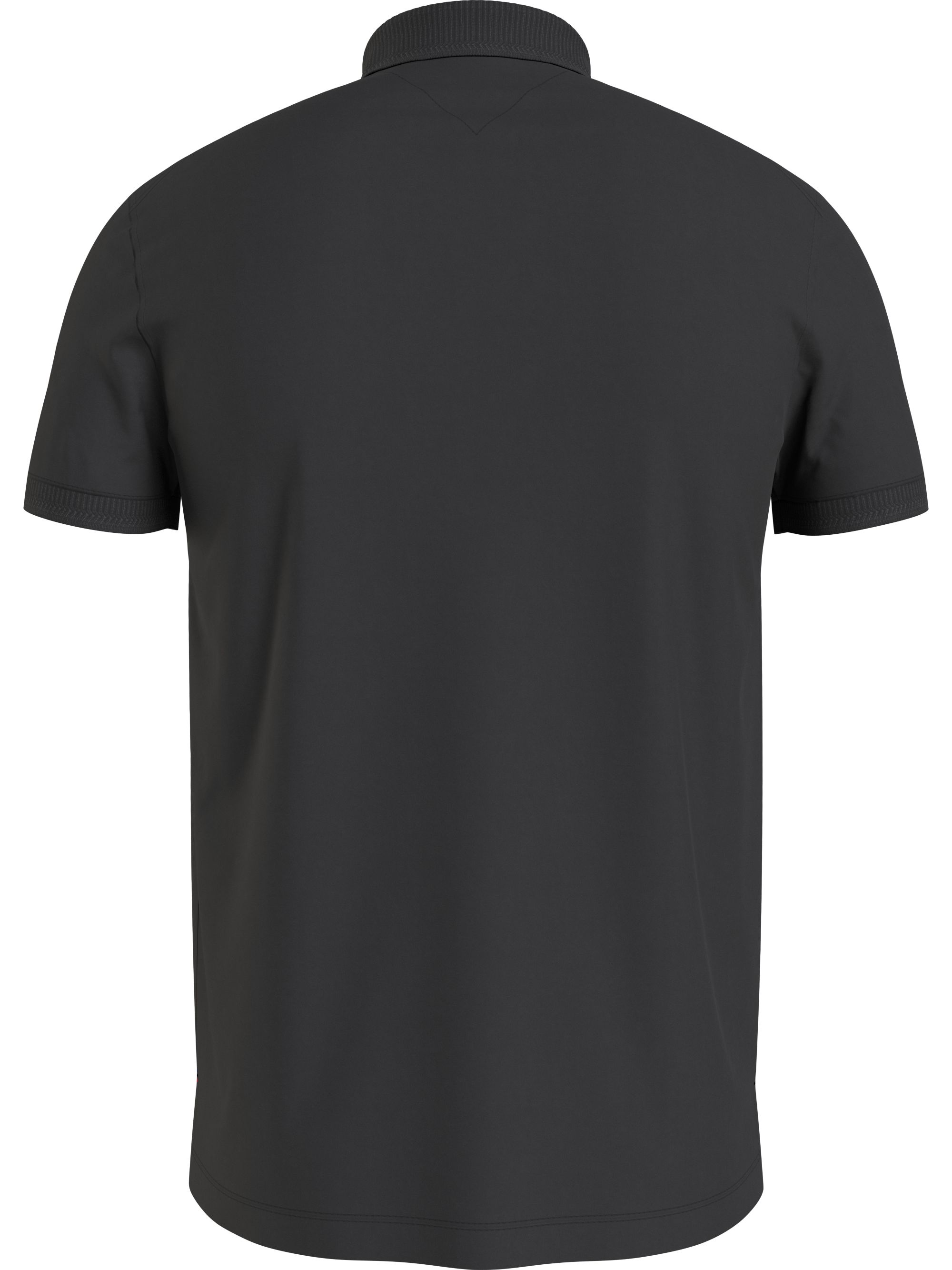 Tommy Hilfiger Dc Interlock Zip Slim Polo, heren poloshirt, zwart