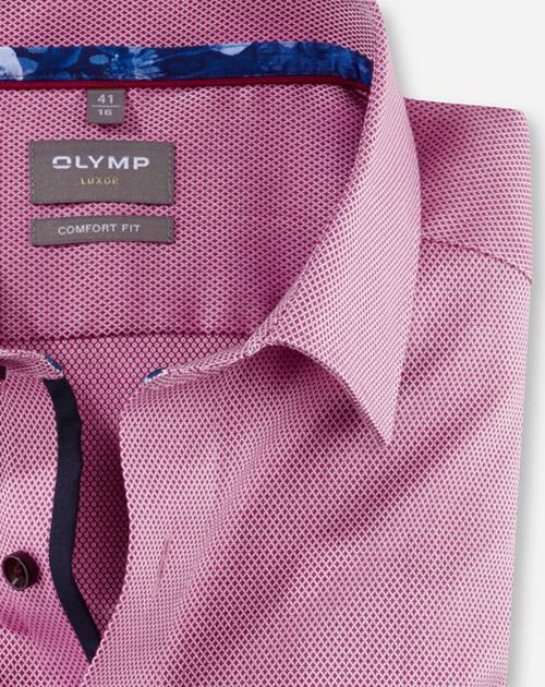 OLYMP Luxor comfort fit overhemd, structuur, fuchsia dessin