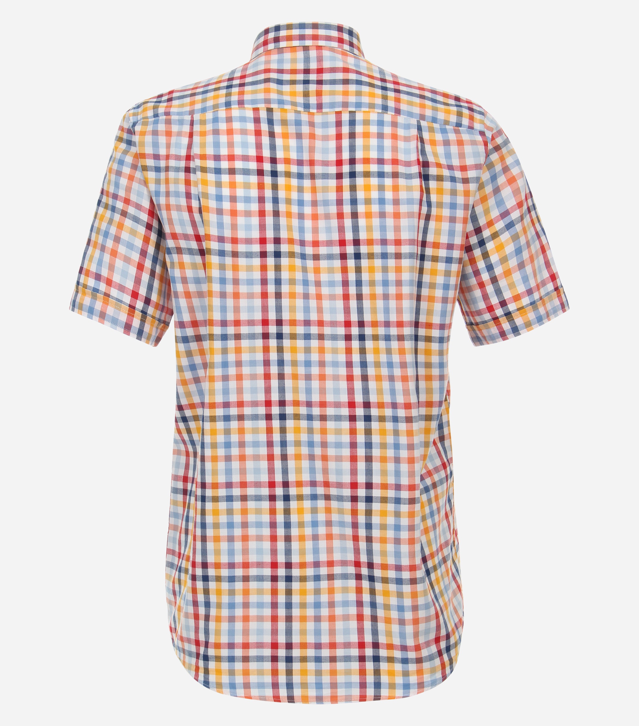 Redmond modern fit overhemd, korte mouw, popeline, rood geruit