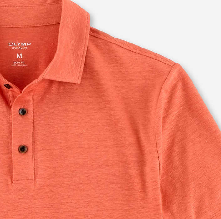 OLYMP Polo Level 5 Casual, slim fit polo, oranje