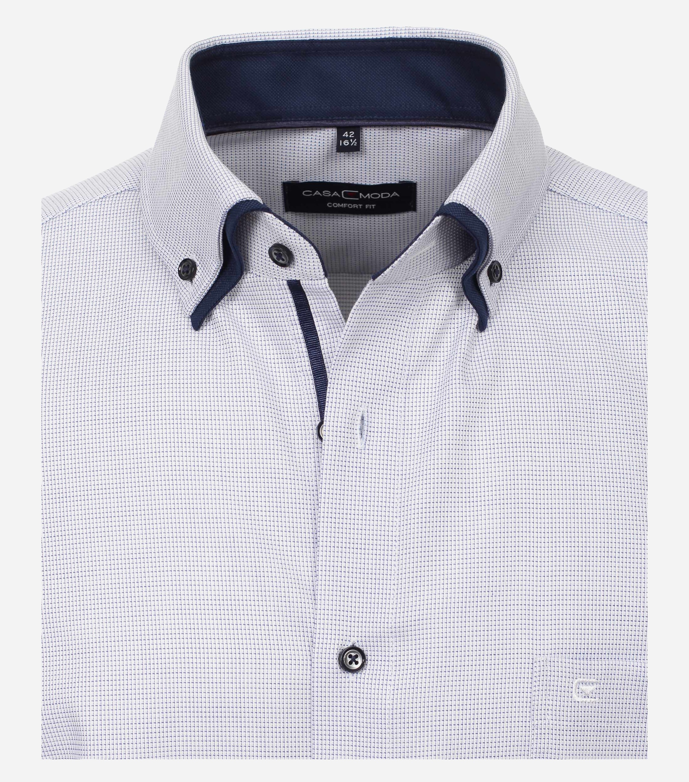 CASA MODA comfort fit overhemd, dobby, blauw