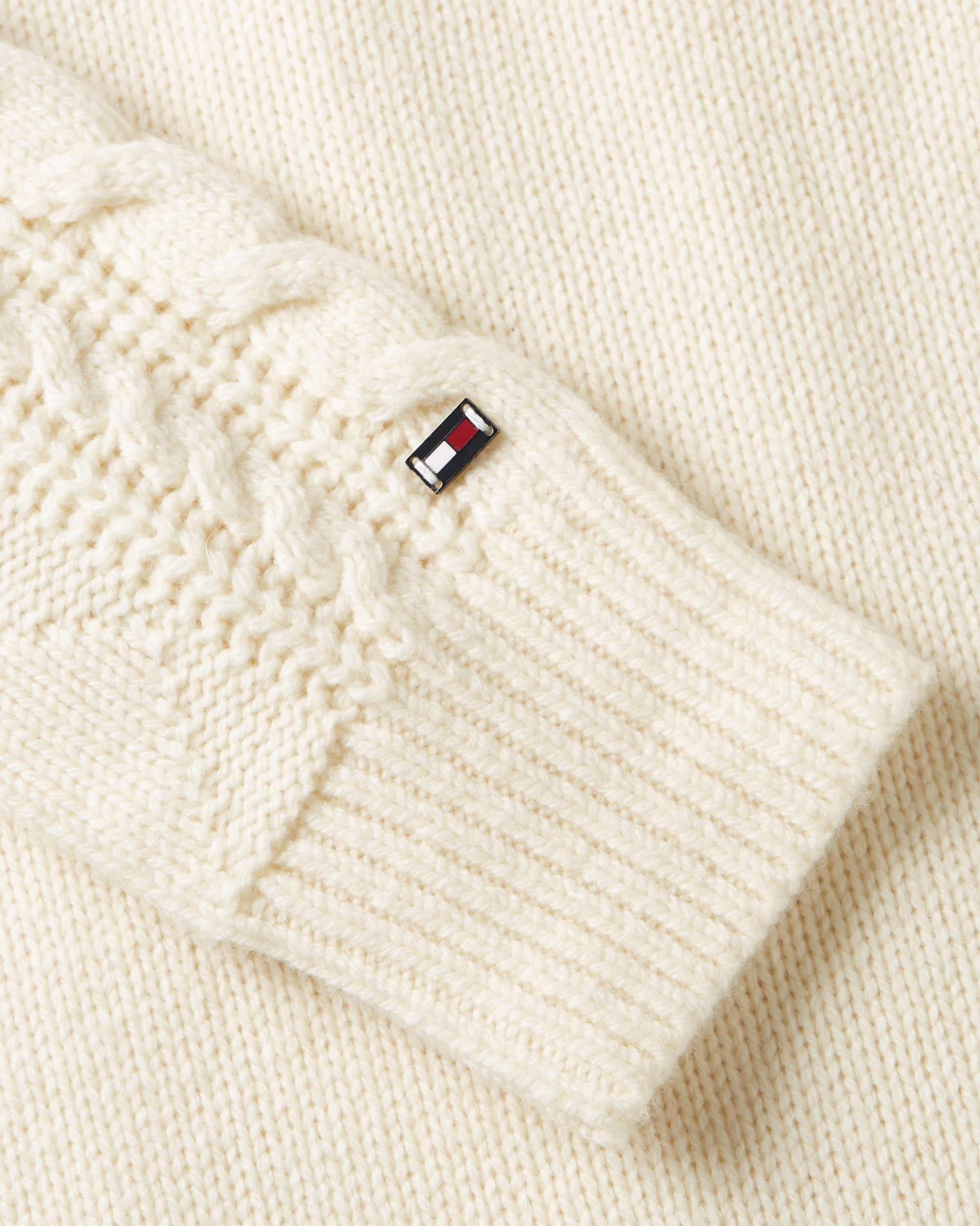Tommy Hilfiger heren coltrui wol, Dc Cable Roll Neck, wit