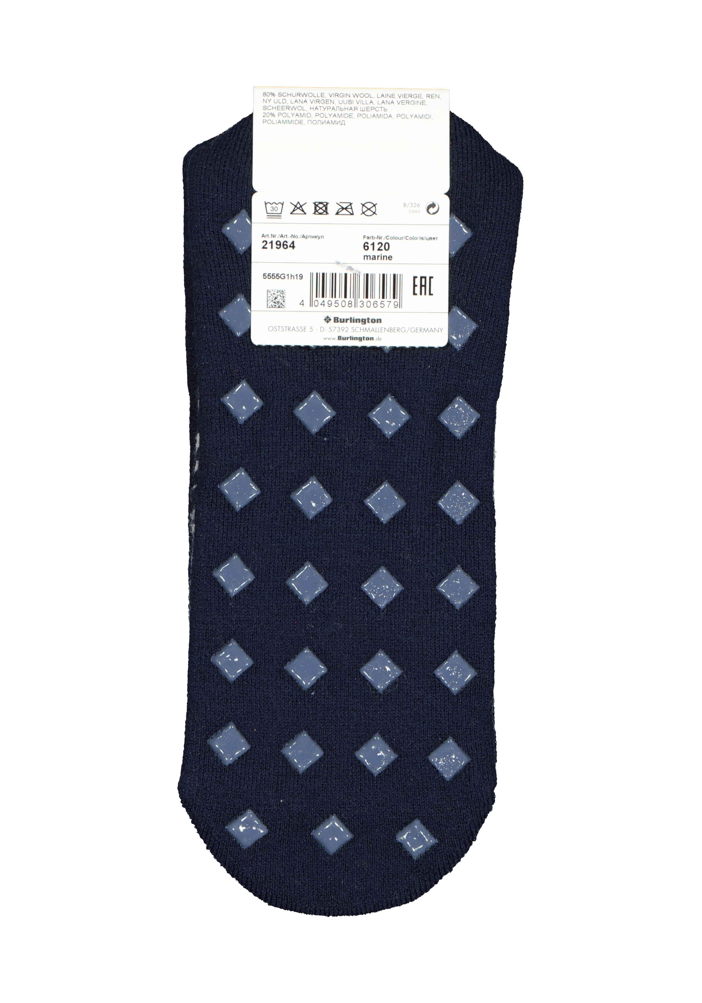 Burlington Homepads Fair Isle cadeau, huissokken winter, blauw met wit in cadeauverpakking