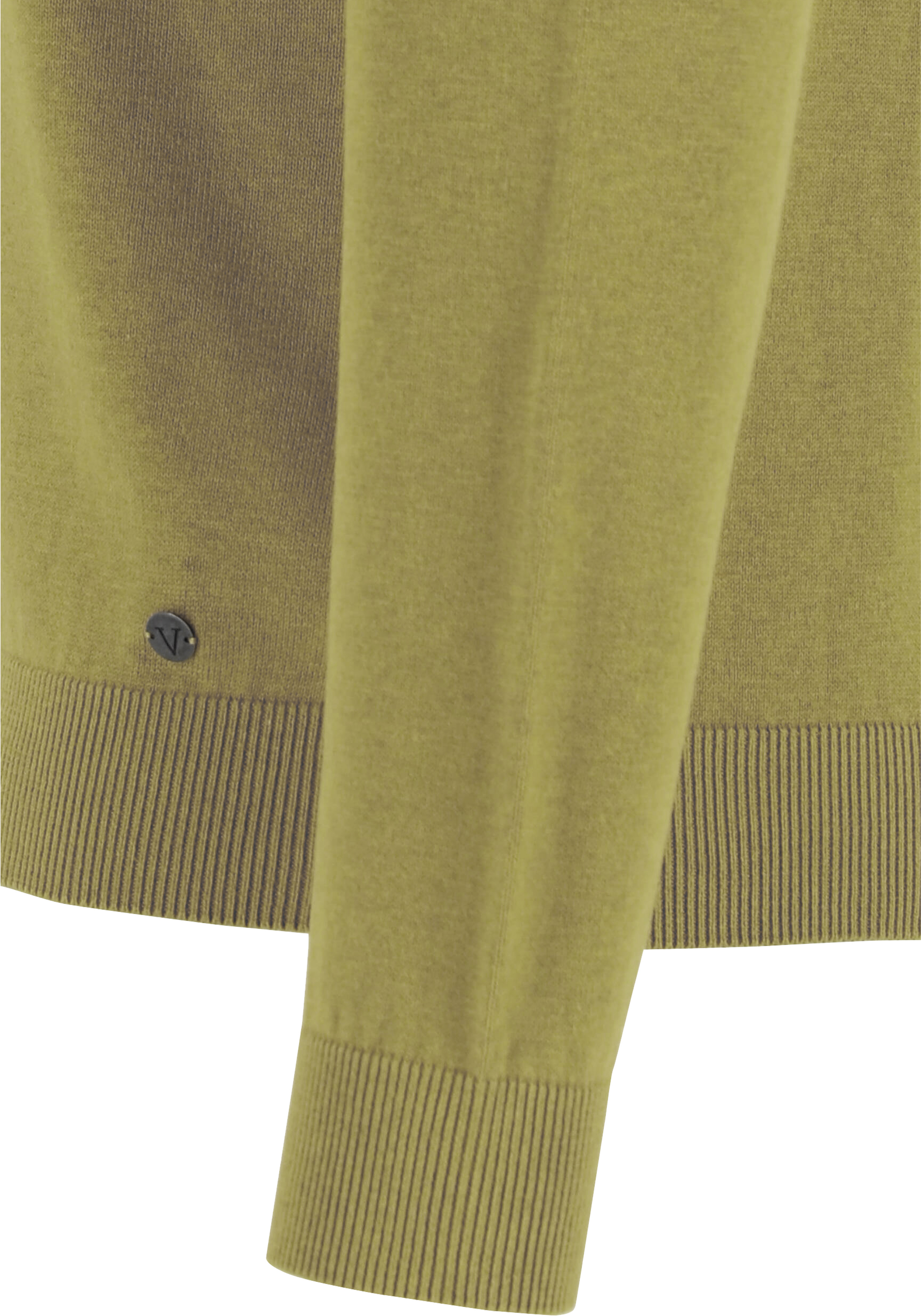 MARVELIS modern fit trui katoen, V-hals, lime groen