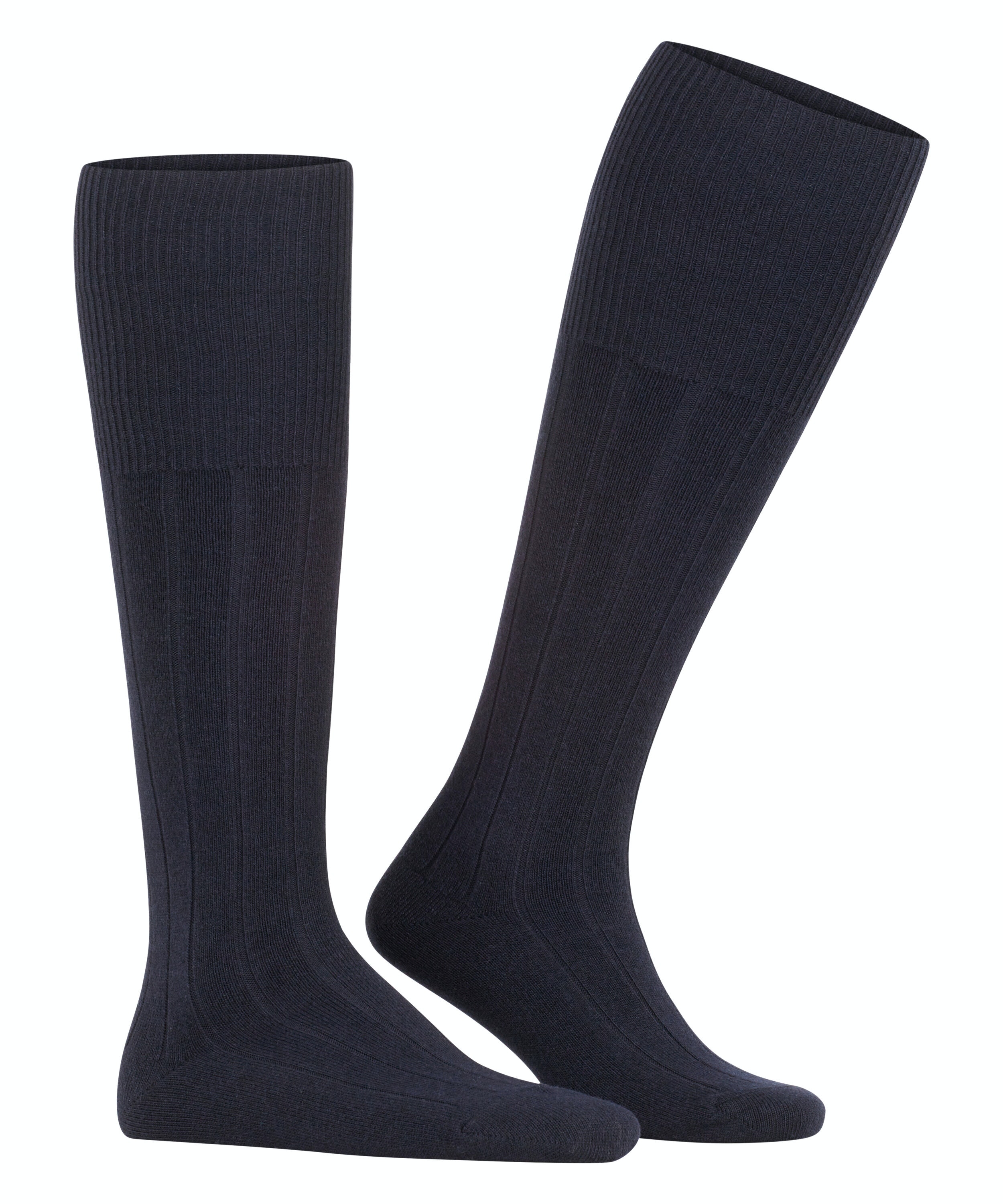 FALKE Lhasa Rib heren kniekousen, donkerblauw (dark navy)