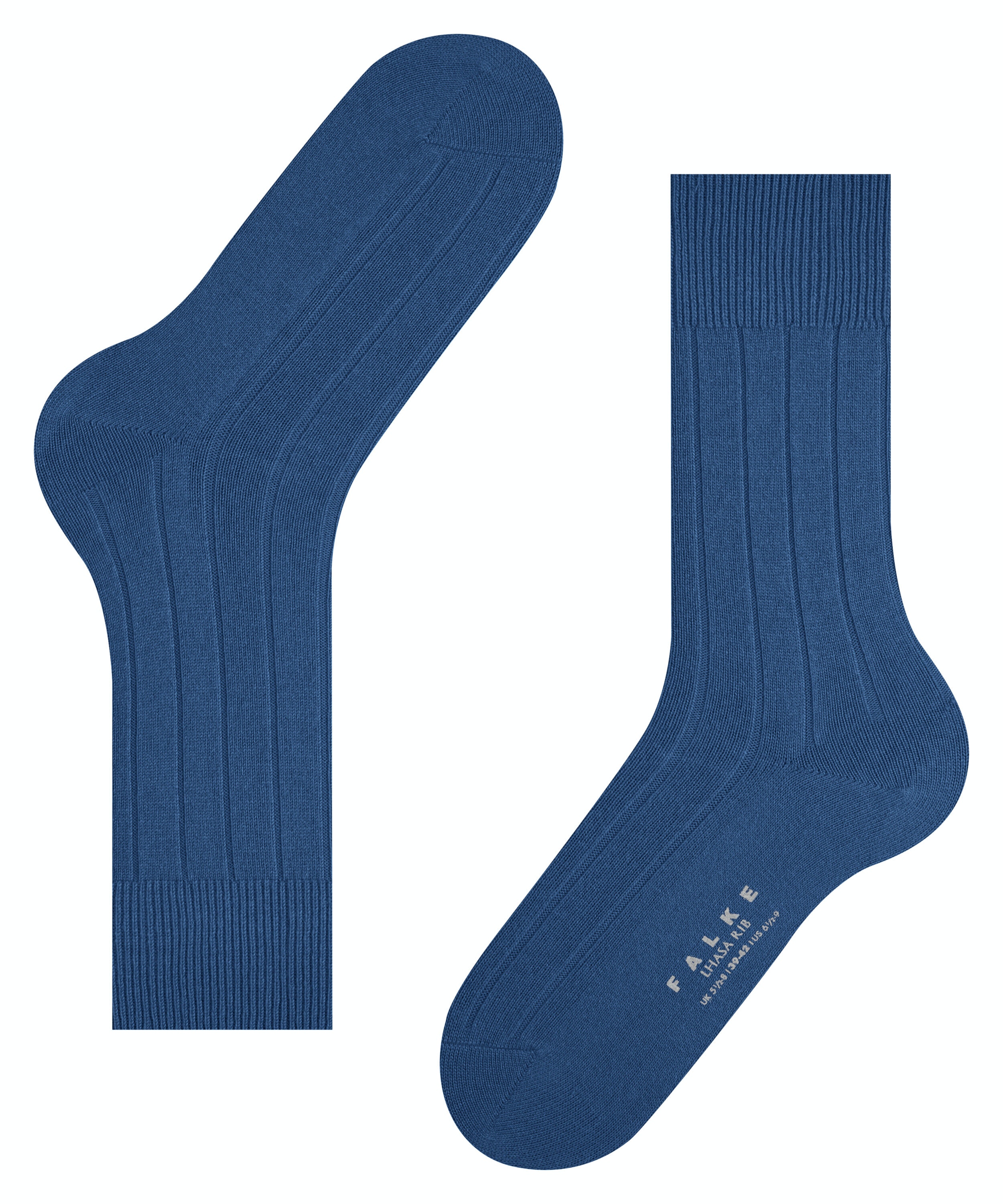 FALKE Lhasa Rib herensokken, blauw (sapphire)
