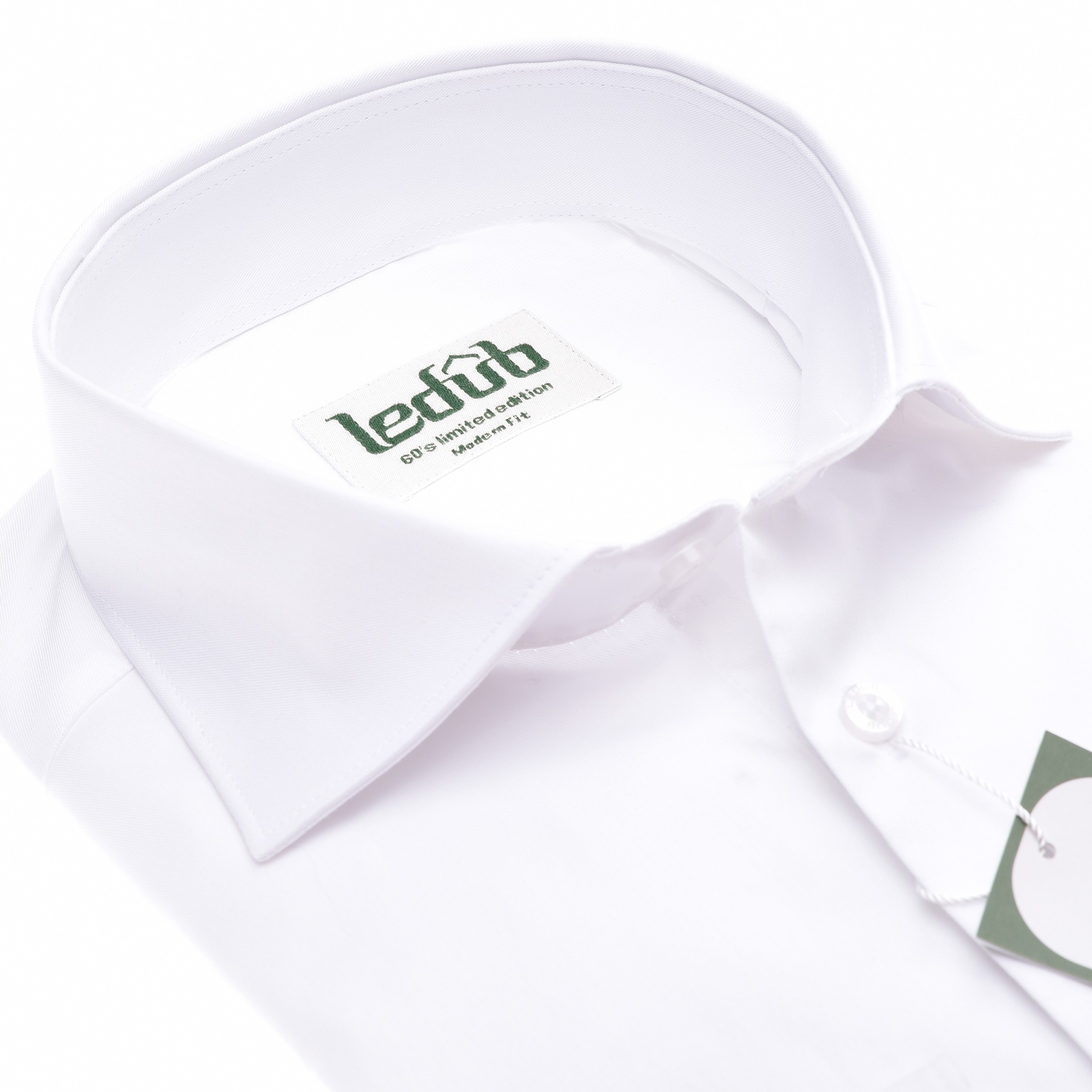 Ledub modern fit overhemd, popeline, wit