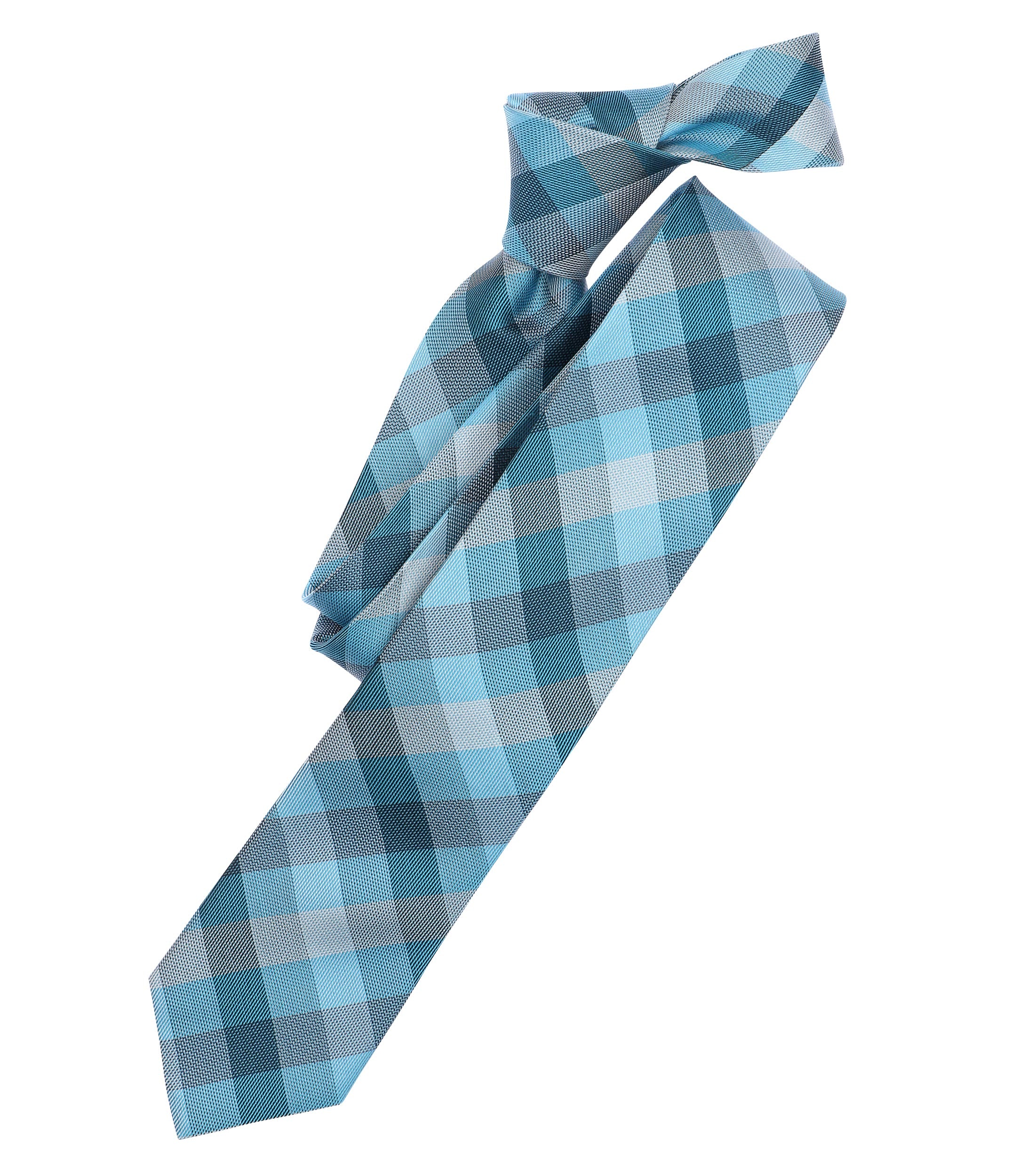 VENTI stropdas, blauw, lichtblauw, grijs, donkerblauw geruit