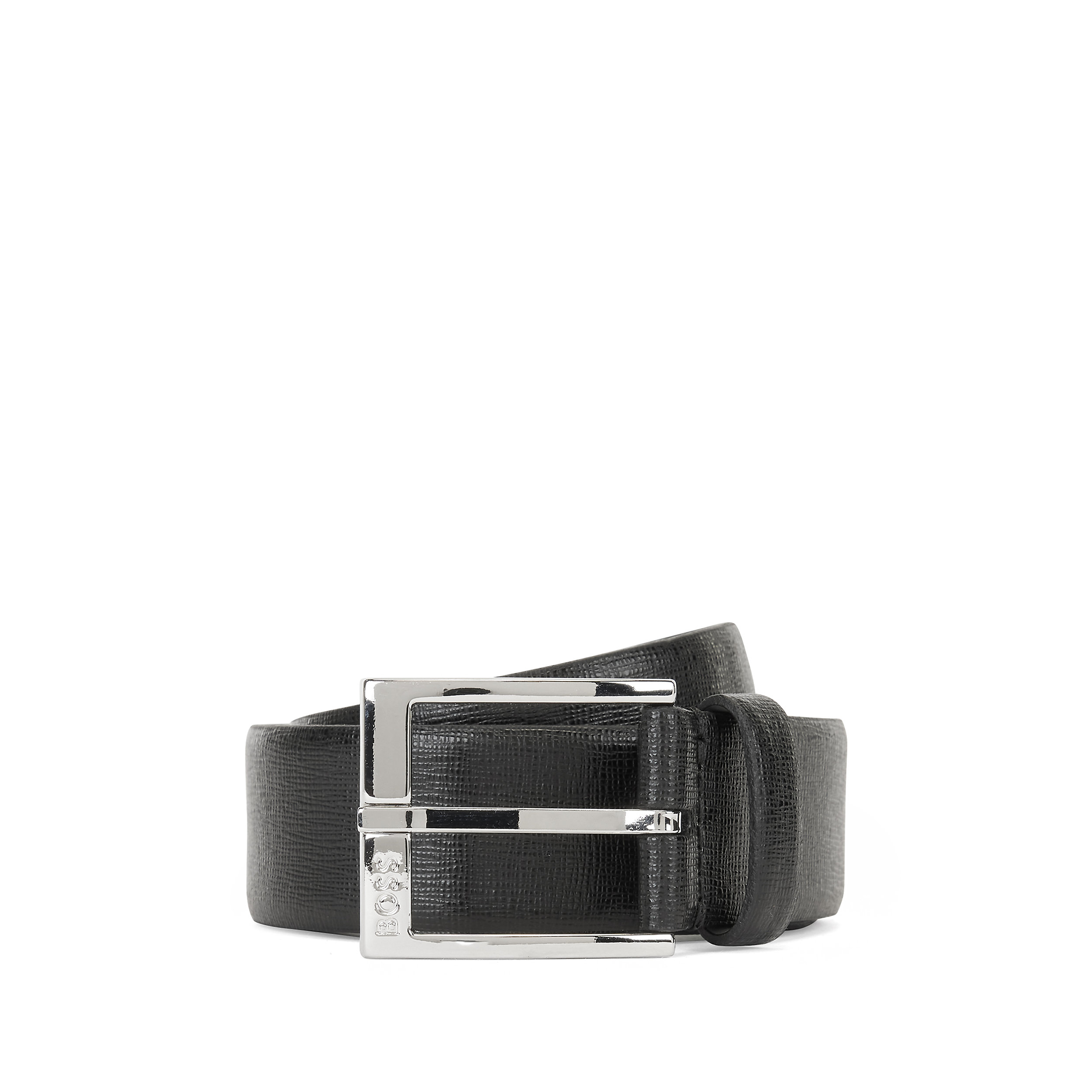 BOSS leren heren riem, zwart