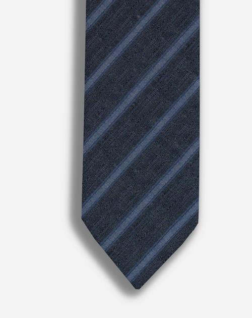 OLYMP extra smalle stropdas, marineblauw gestreept
