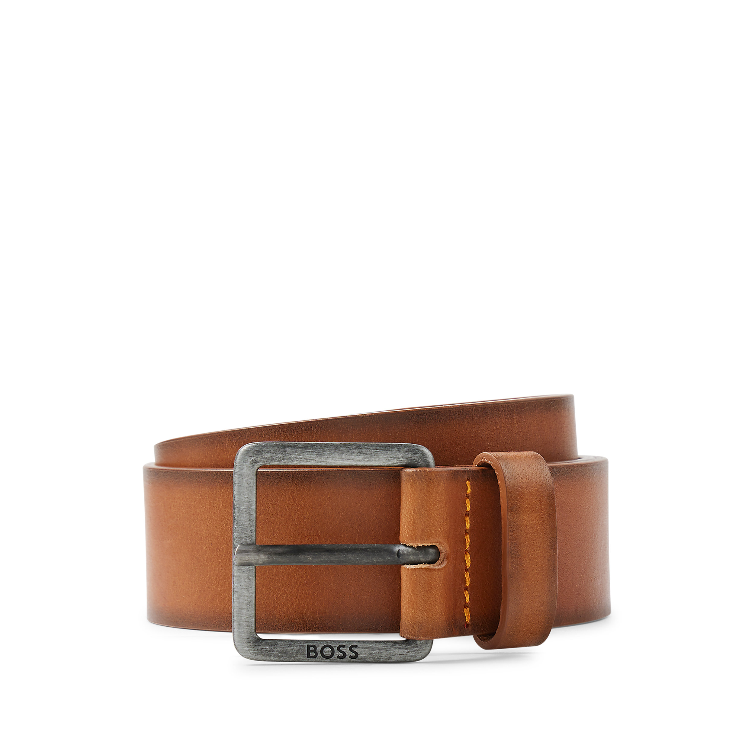 BOSS leren heren riem, middenbruin