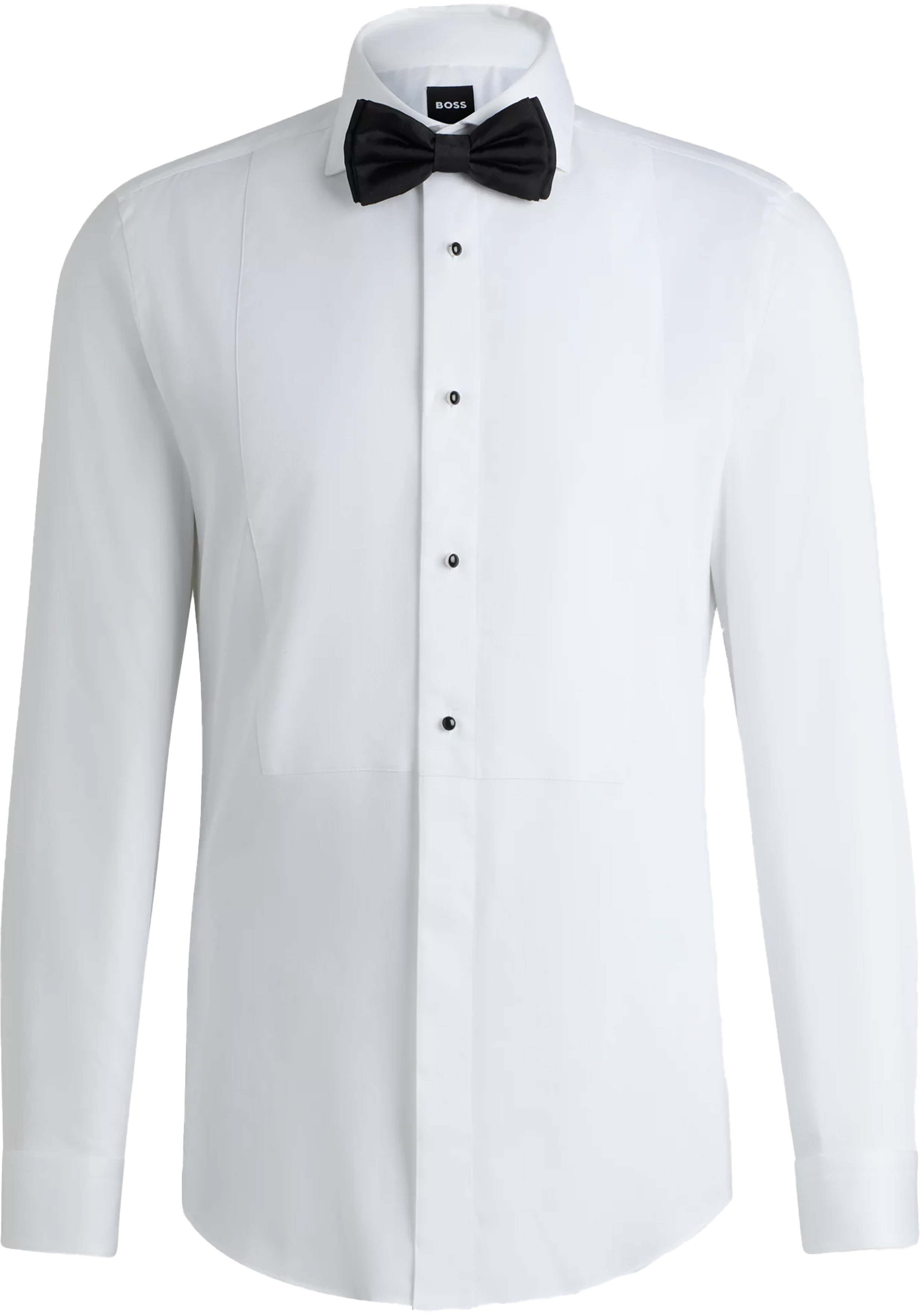BOSS cadeauset Hank slim fit smoking overhemd met strikje, popeline, wit
