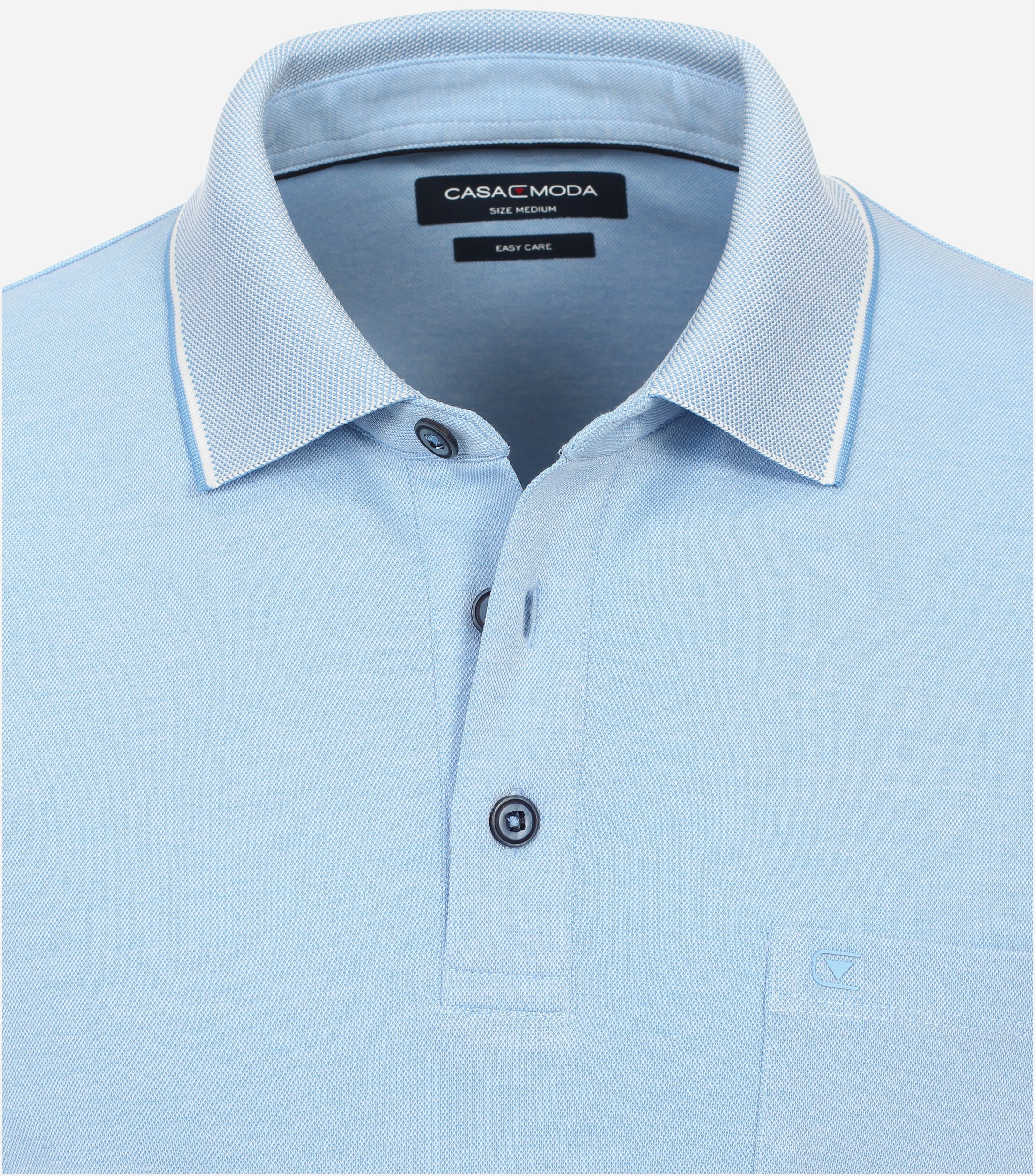 CASA MODA comfort fit polo lange mouw, blauw