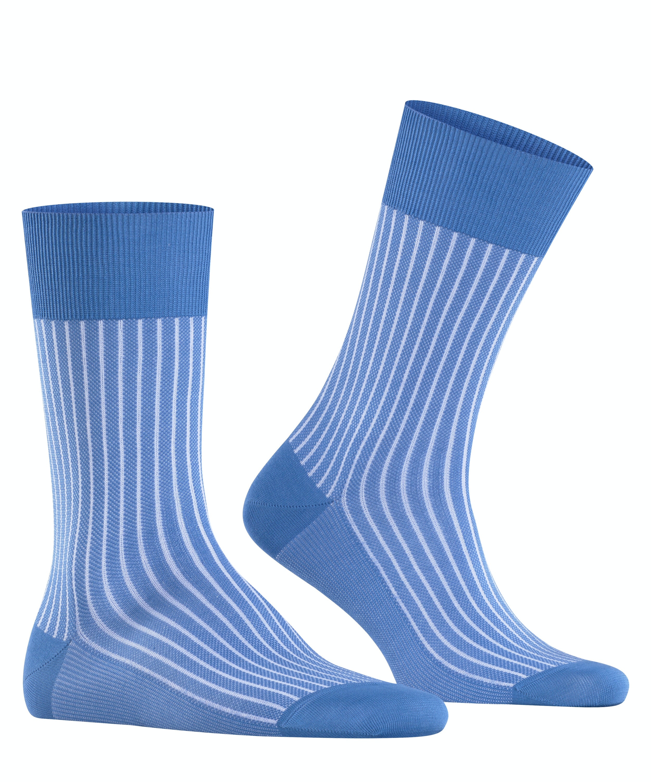 FALKE Oxford Stripe herensokken, blauw (linen)