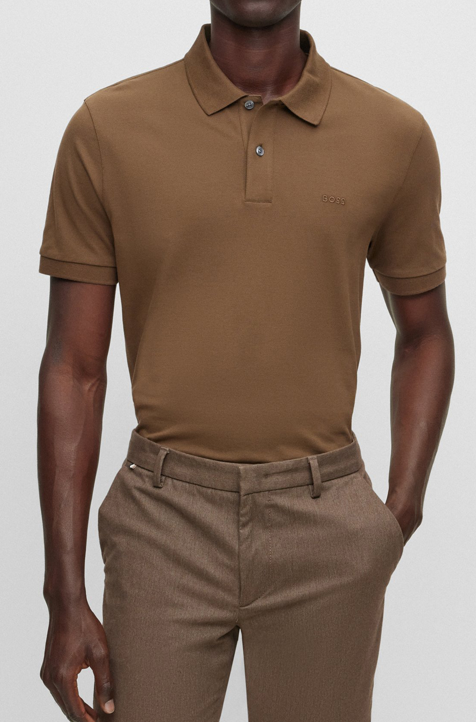 BOSS Pallas regular fit polo, pique, groen